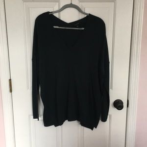 Double v-neck tunic sweater